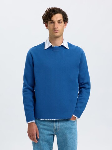 SELECTED Trui in Blauw: voorkant