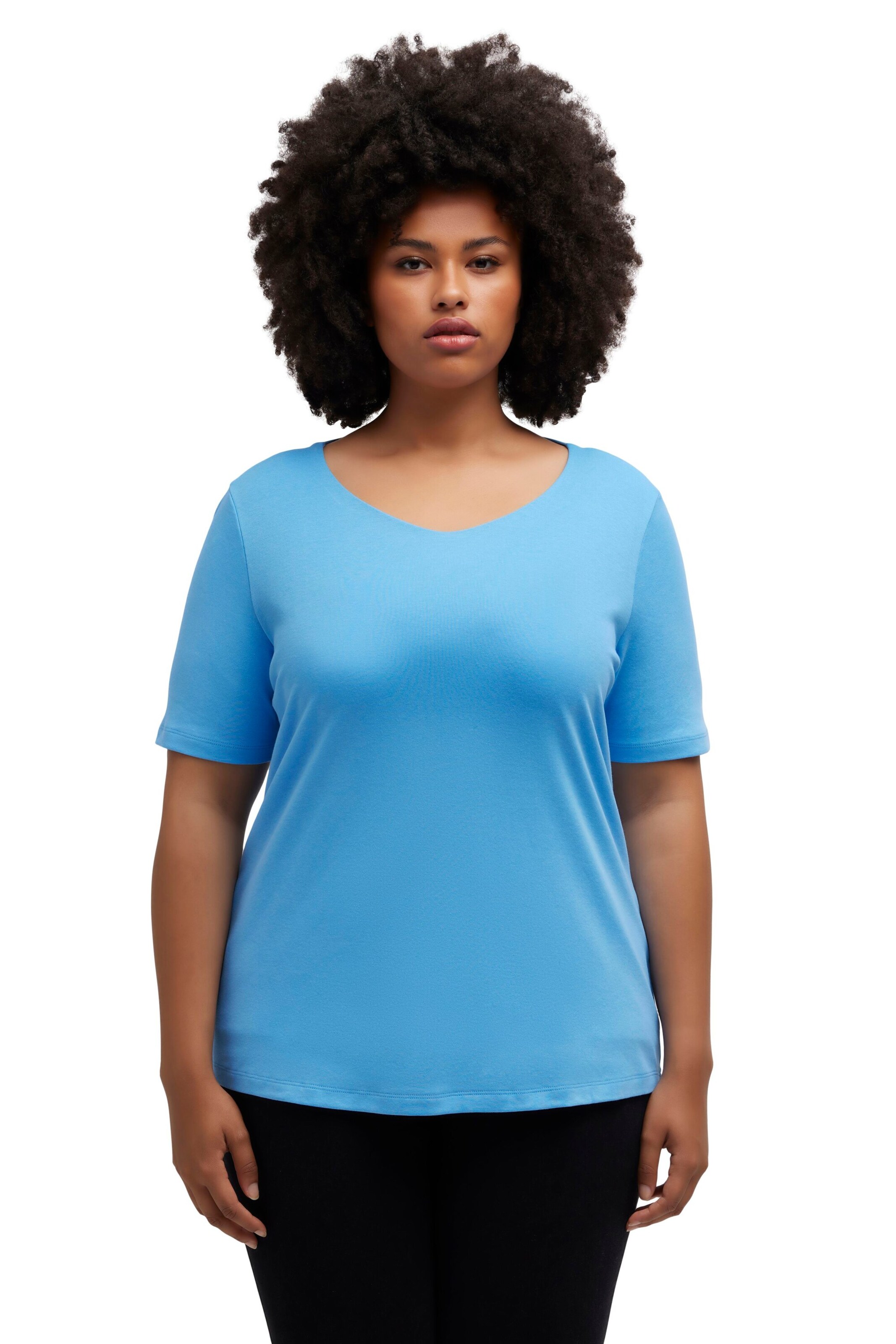 Ulla Popken Shirt in Blauw: voorkant
