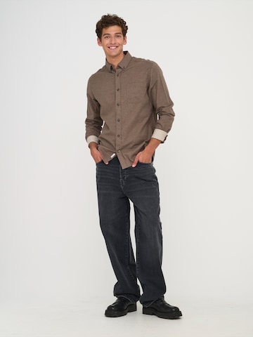 Only & Sons Regular fit Button Up Shirt 'ONSROAD' in Brown