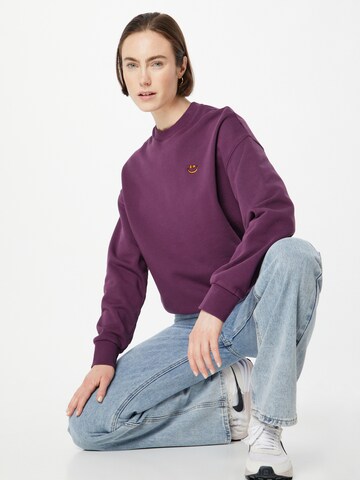 Iriedaily Sweatshirt 'Grin Cat' in Purple