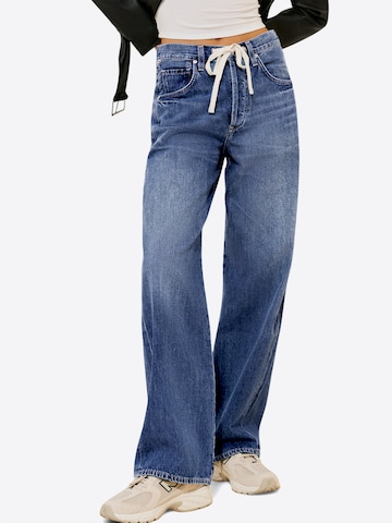 Wide leg Jeans de la Imily Bela pe albastru: față