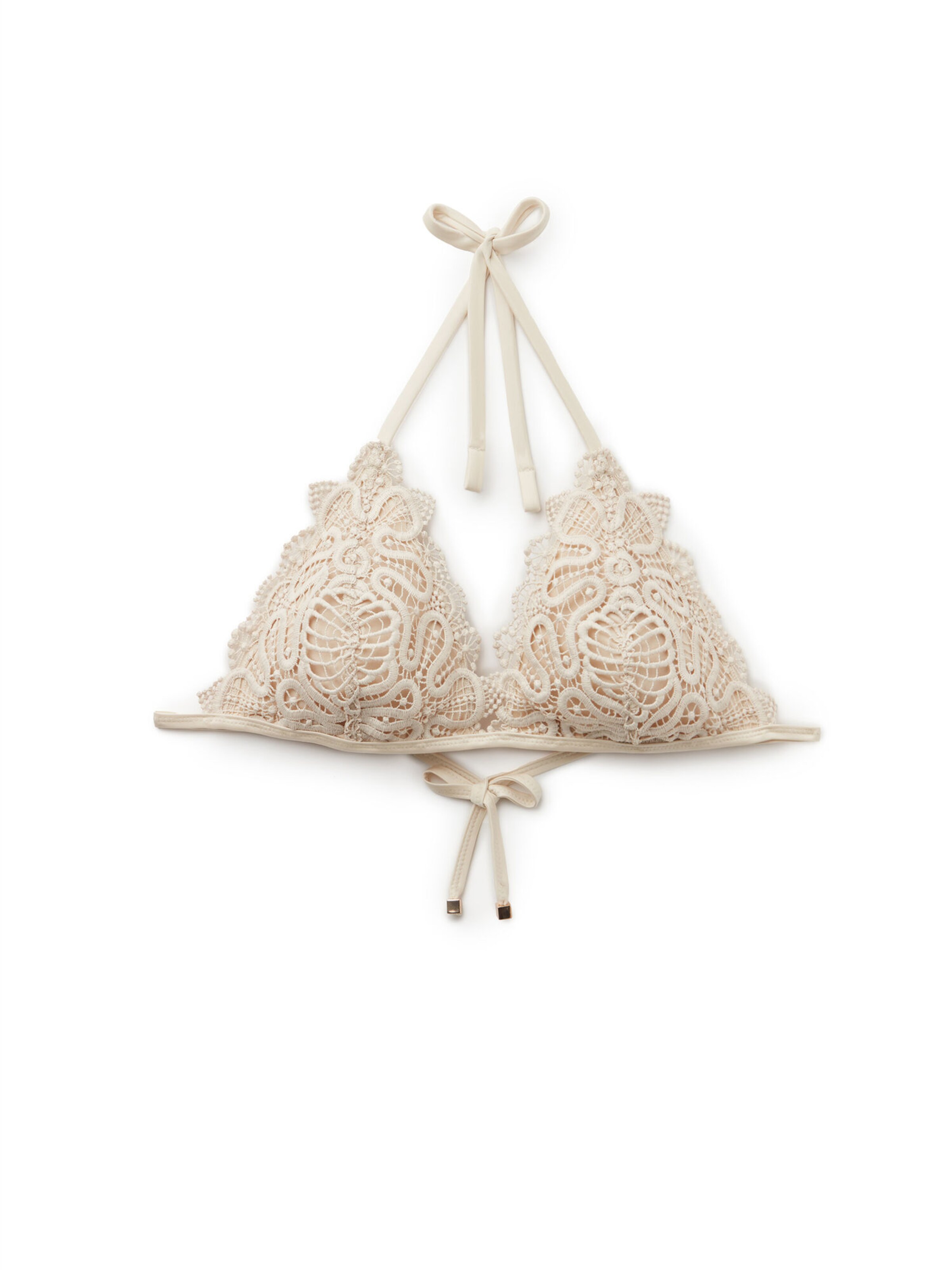 CALZEDONIA Triangel Bikinitop 'Romantic Lace' in Weiß: Vorderseite