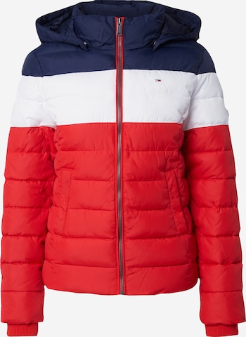 Tommy Jeans Zimní bunda – červená: přední strana