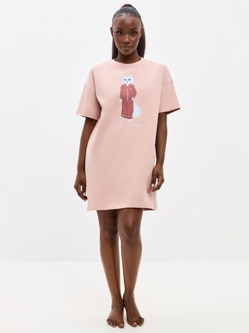 Chemise de nuit 'Pajamas Cat' Cat e Lolette en rose : devant