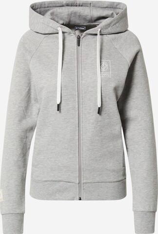 Hummel Athletic Zip-Up Hoodie in Grey: front