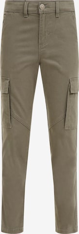 WE Fashion Slimfit Broek in Groen: voorkant