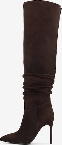 Overknee di Kazar in marrone: frontale