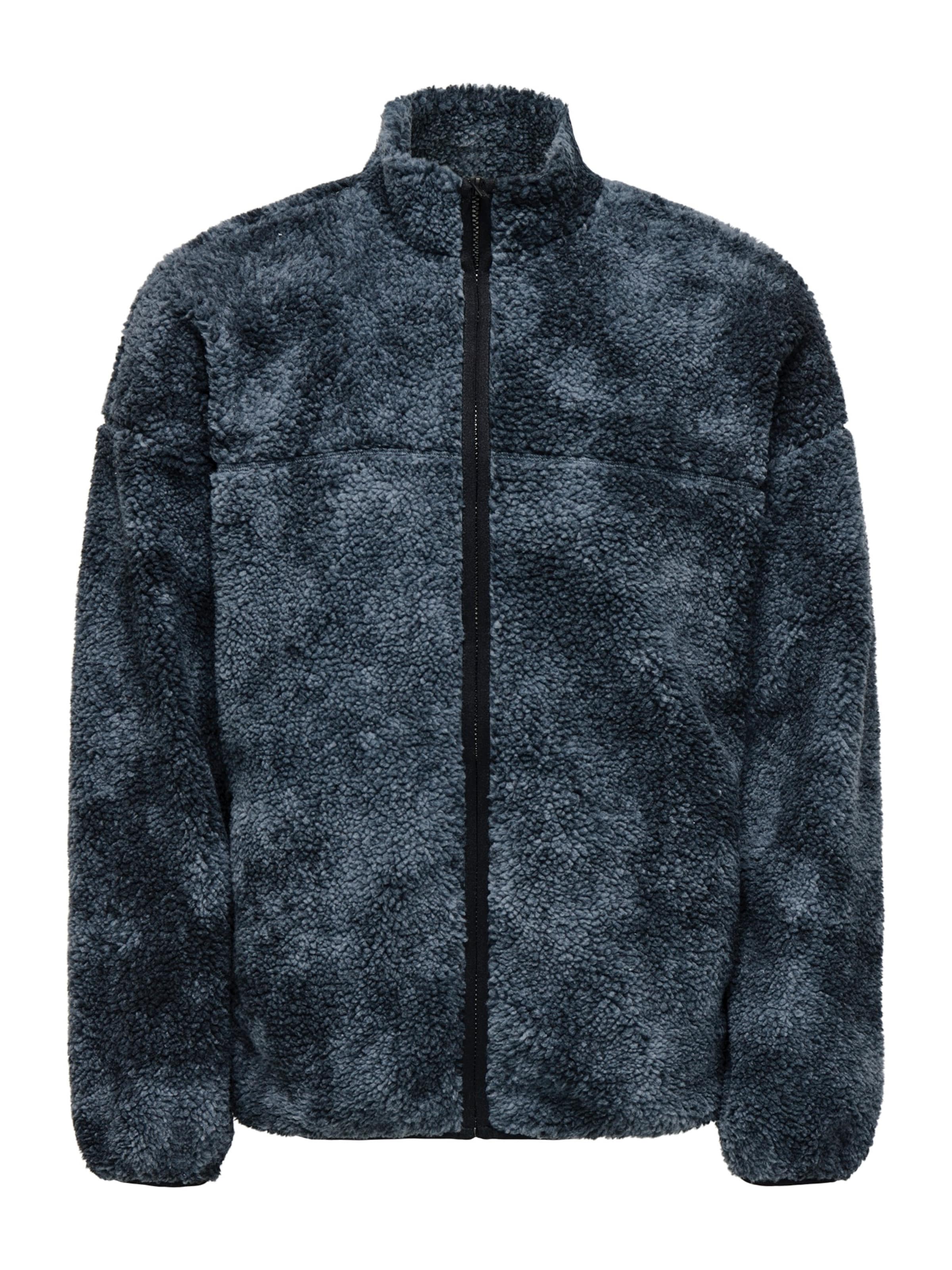 Only & Sons Fleece Jacket 'ONSJAMES' in Black: front