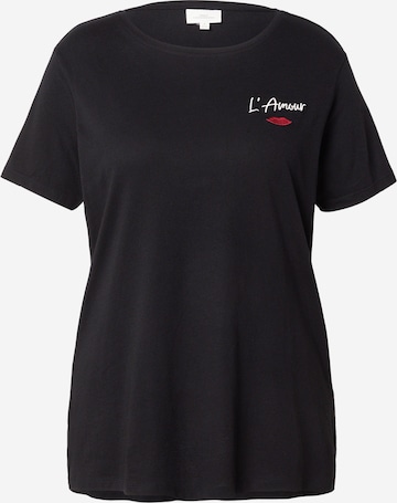 melns ONLY Carmakoma T-Krekls 'CARNINNA': no priekšpuses