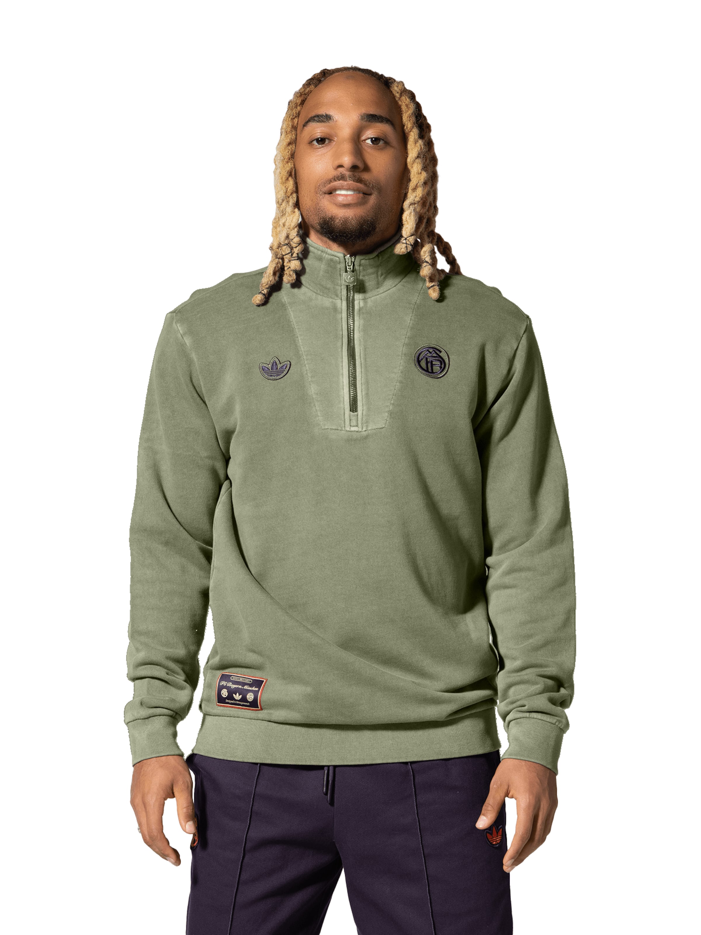 Sweat-shirt 'FC Bayern München Terrace Icons' ADIDAS ORIGINALS en vert : devant
