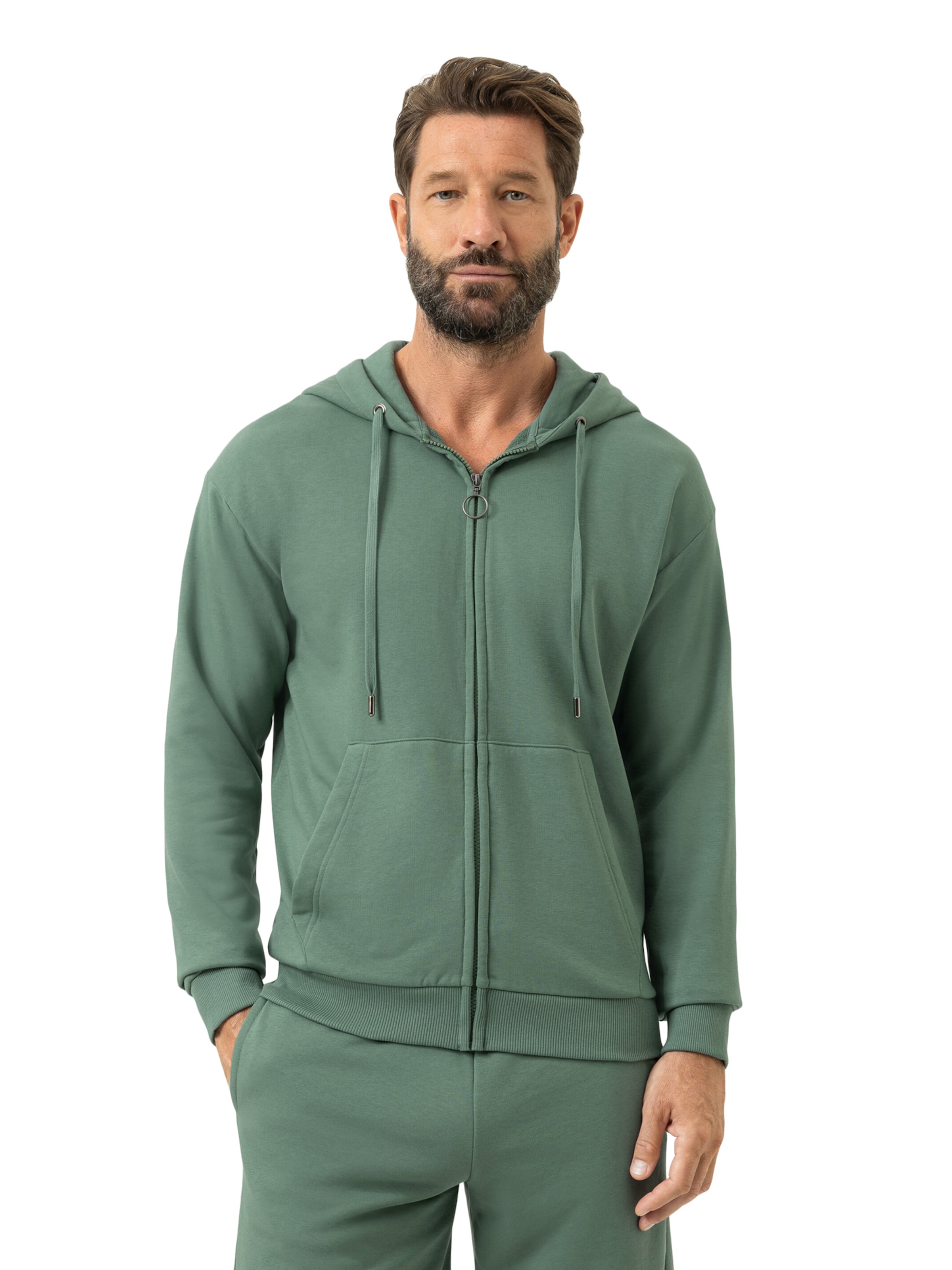 Mey Sweatvest 'Terry Essentials' in Groen: voorkant