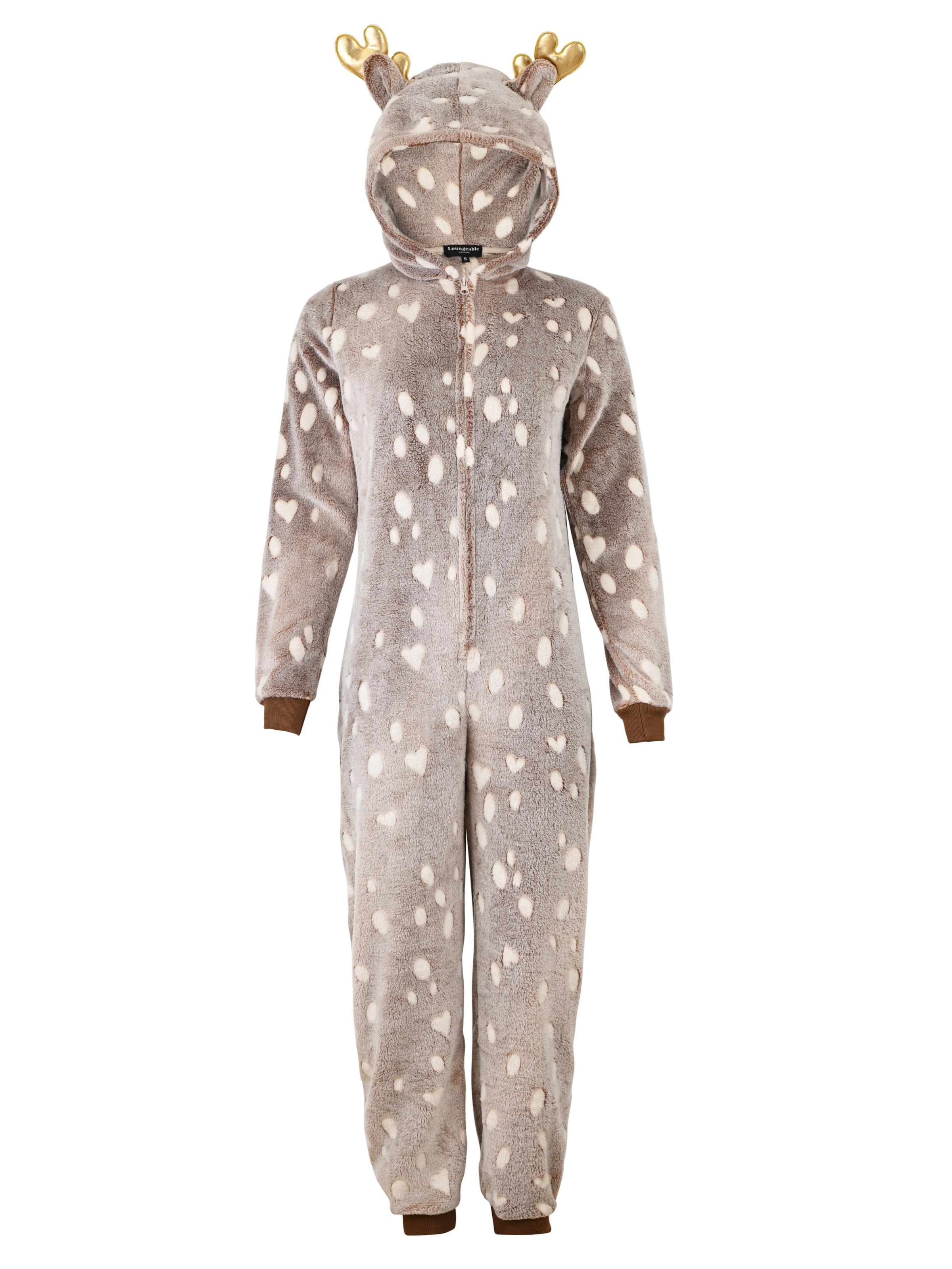 Loungeable Loungewear 'Reindeer' in Grey: front