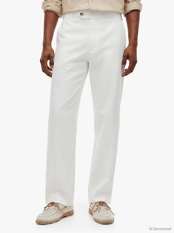 TOMMY HILFIGER Regular Trousers with creases in White: front