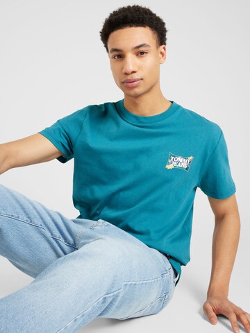 Tommy Jeans - Camiseta 'FLOWER POWER' en azul