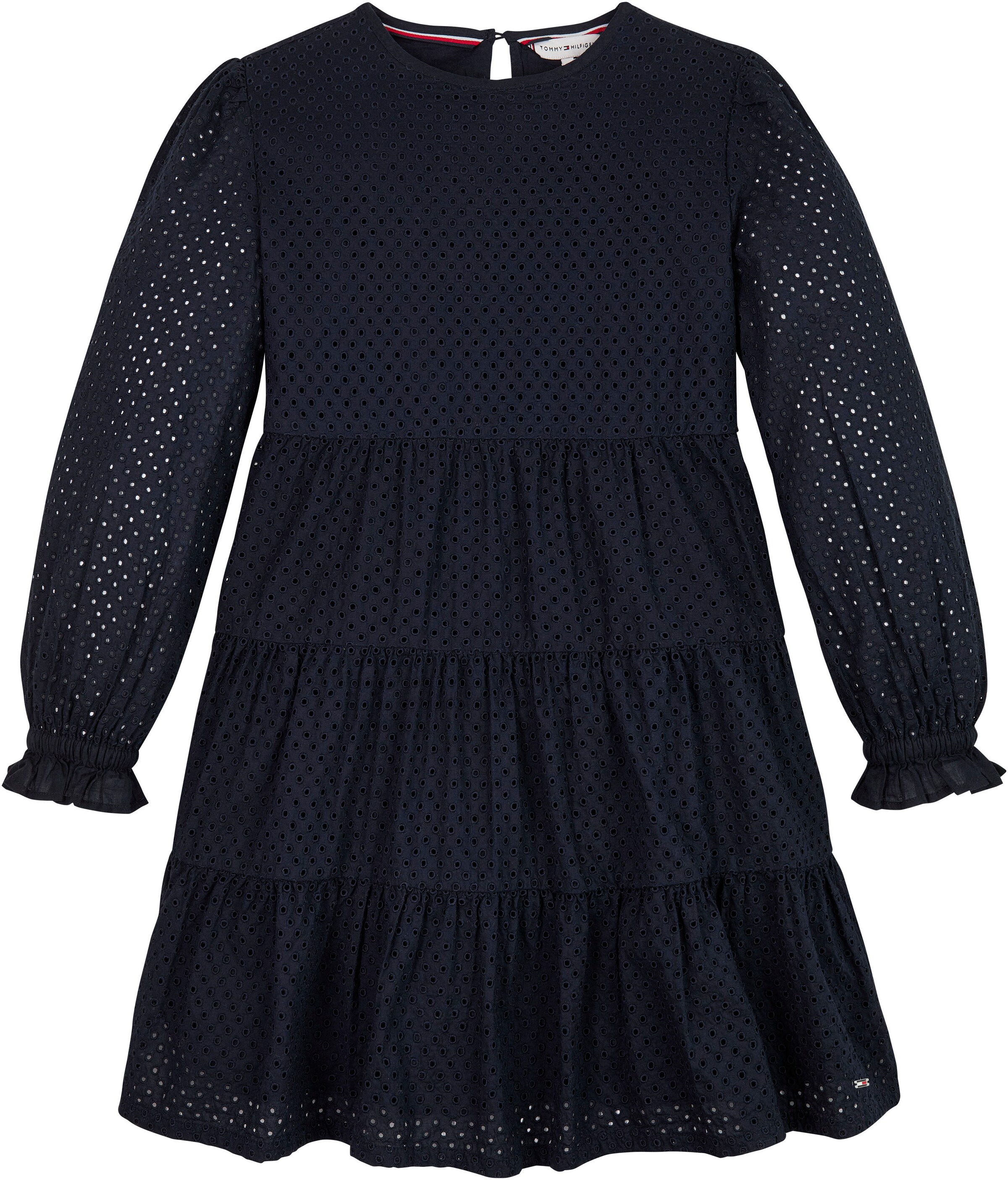 TOMMY HILFIGER - Vestido 'Essential Broderie Anglaise' em azul: frente
