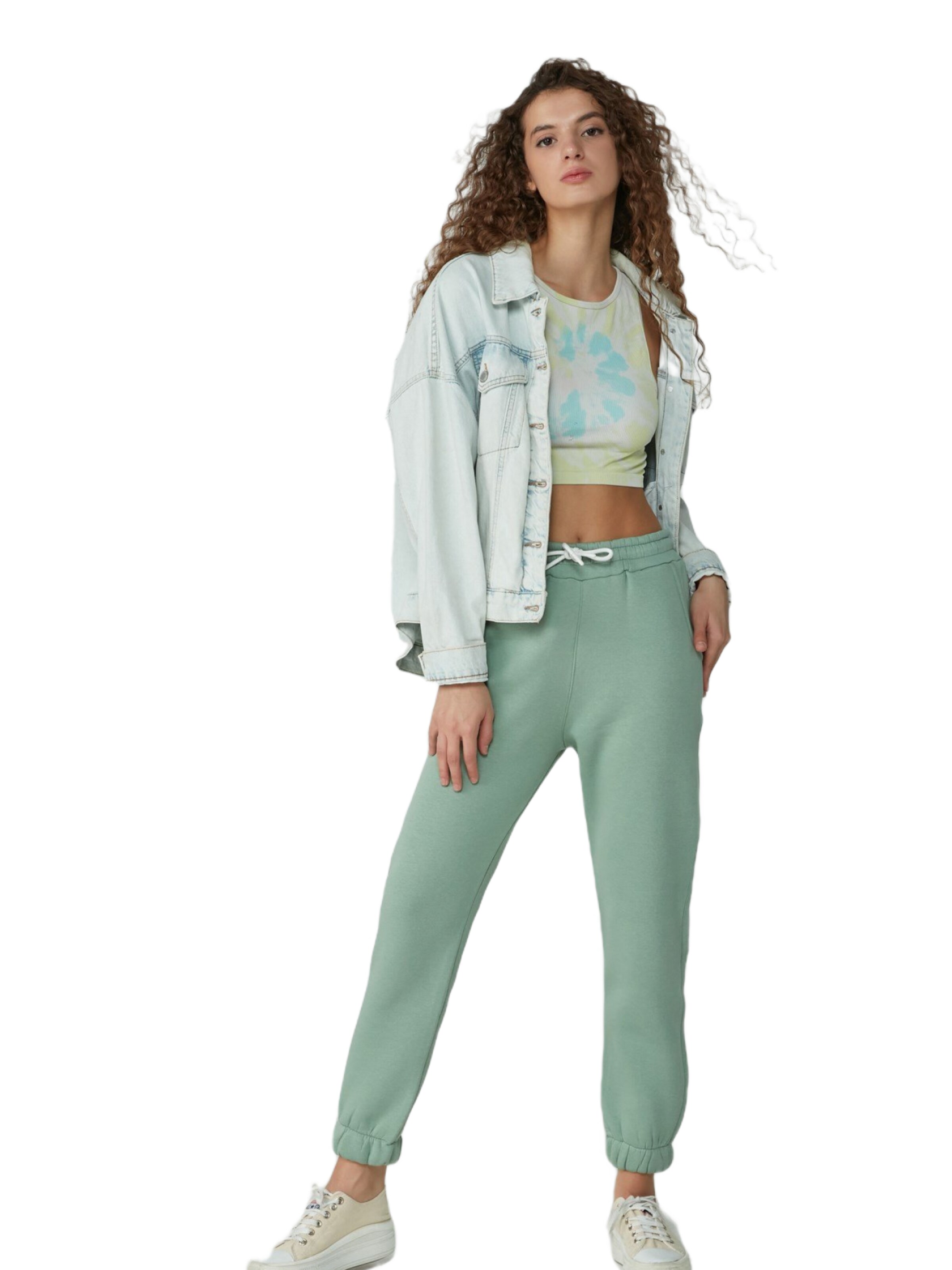 C&City Tapered Pyjamabroek in Groen