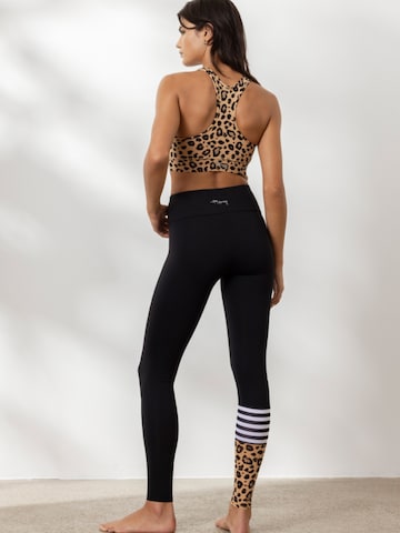 Hey Honey Skinny Workout Pants 'Surf Style' in Brown