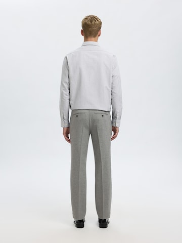 SELECTED - regular Pantalón de pinzas 'SLH196' en gris