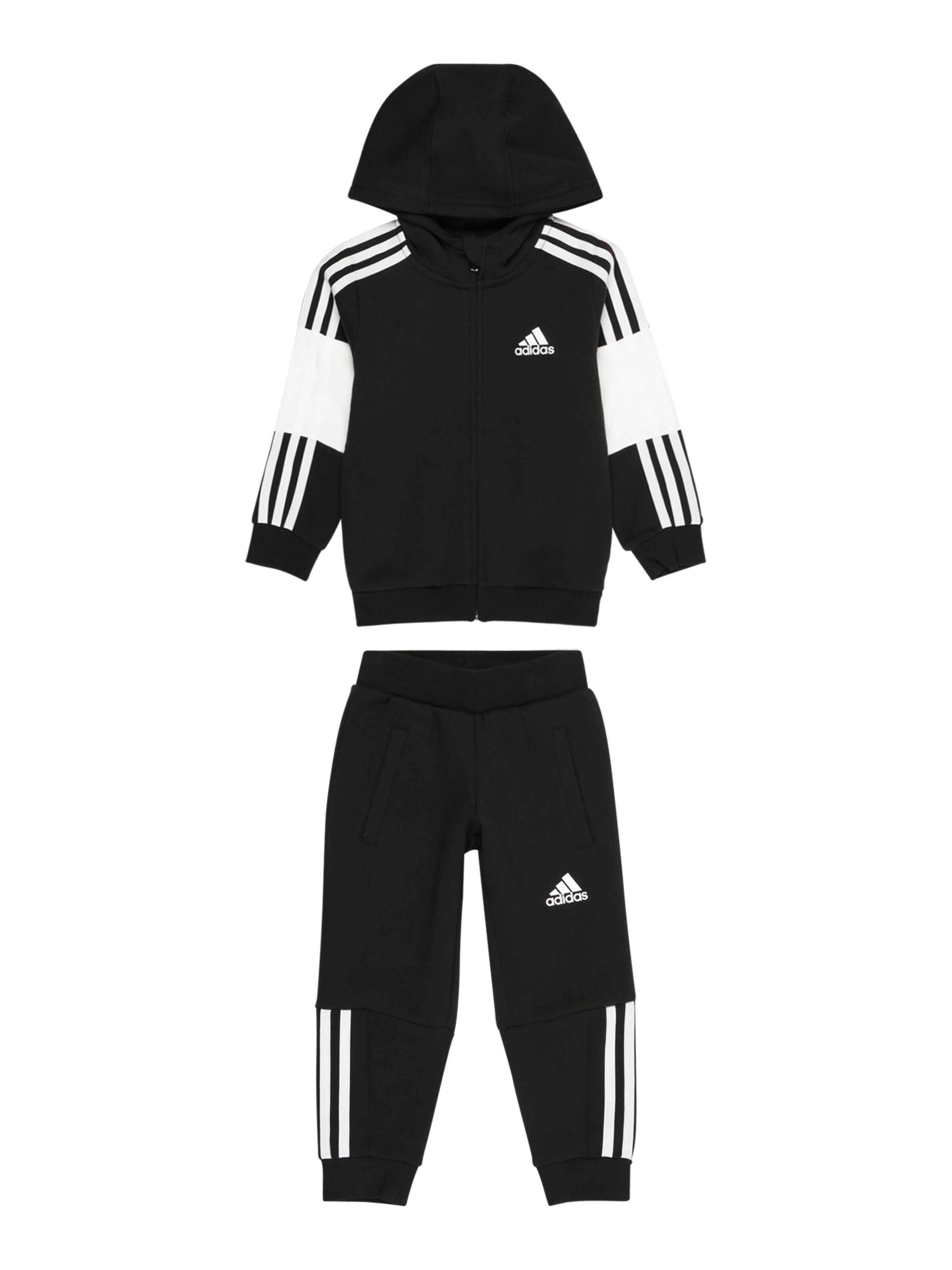 ADIDAS SPORTSWEAR Träningsdräkt '3-Stripes' i svart: framsida