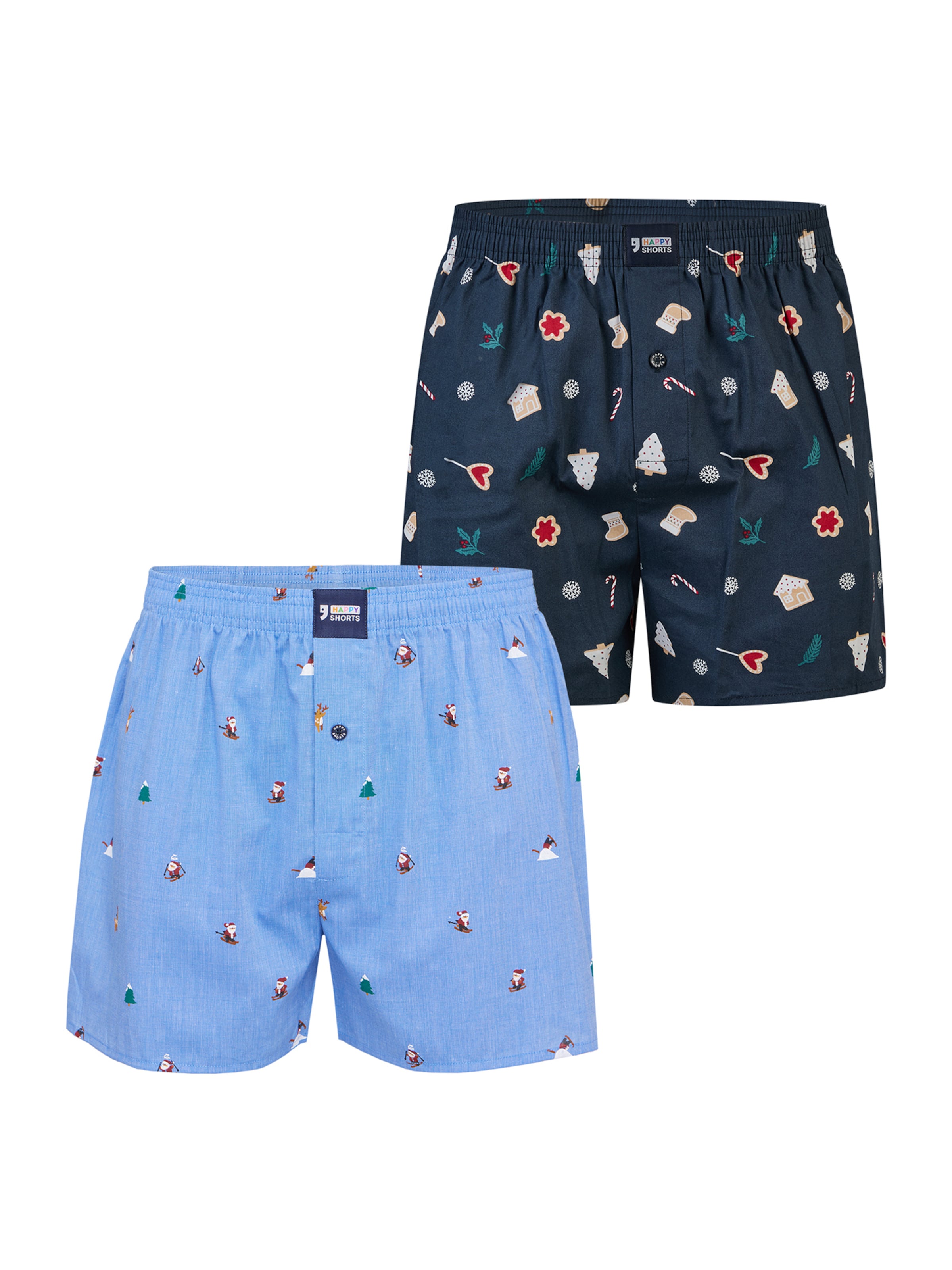 Boxers ' Xmas ' Happy Shorts en bleu : devant