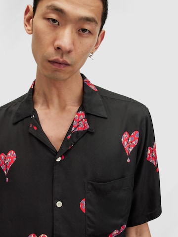 AllSaints Regularny krój Koszula 'IKUMA BREAKUP' w kolorze czarny