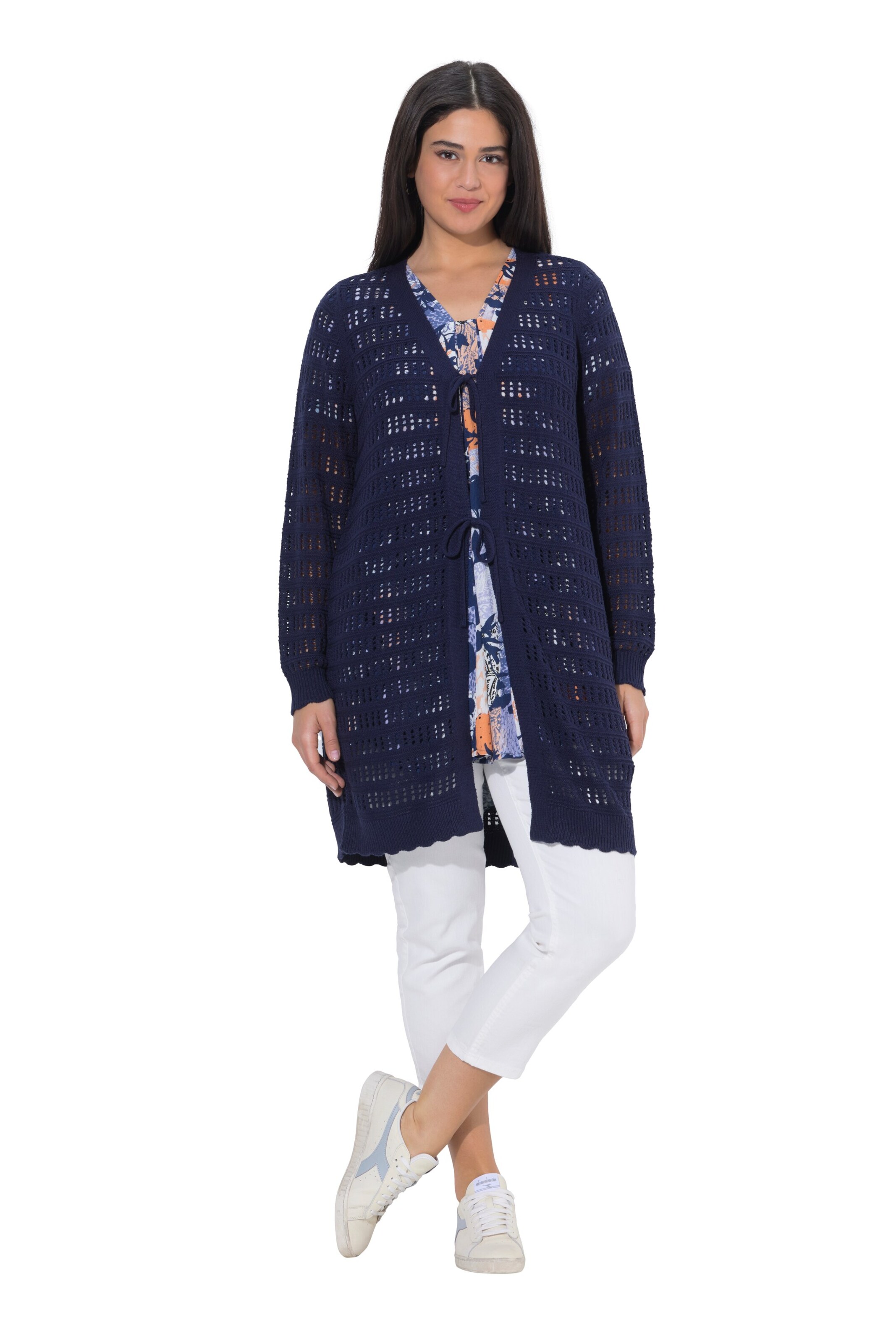 Ulla Popken Gebreid vest in Blauw