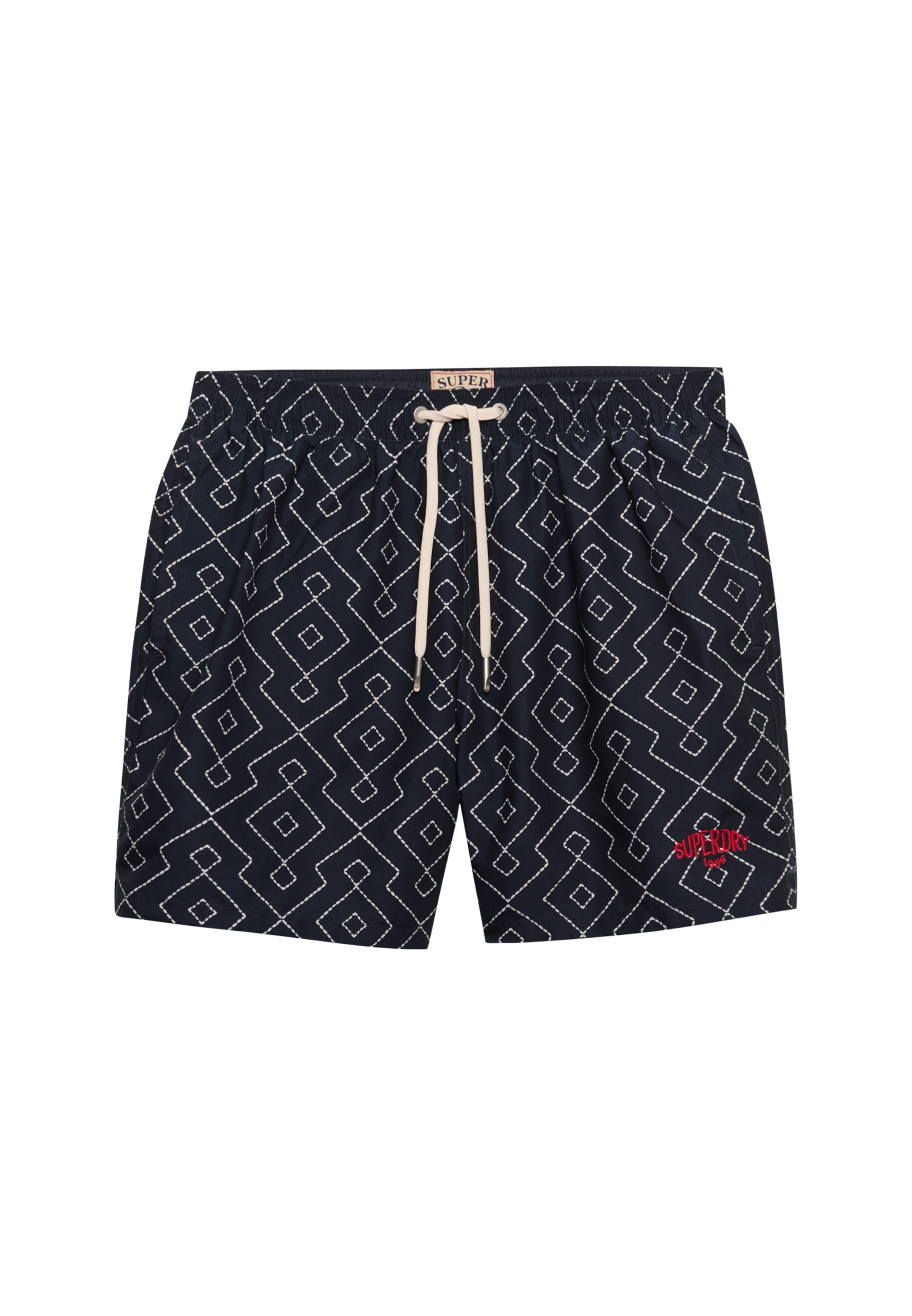 Superdry & Co Shorts de bain en crème / bleu marine, Vue avec produit