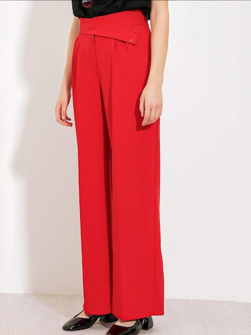 Bigdart Wide leg Bandplooibroek in Rood
