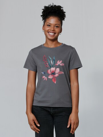 T-shirt 'Blume in Wasserfarbe 01' Watapparel en gris : devant
