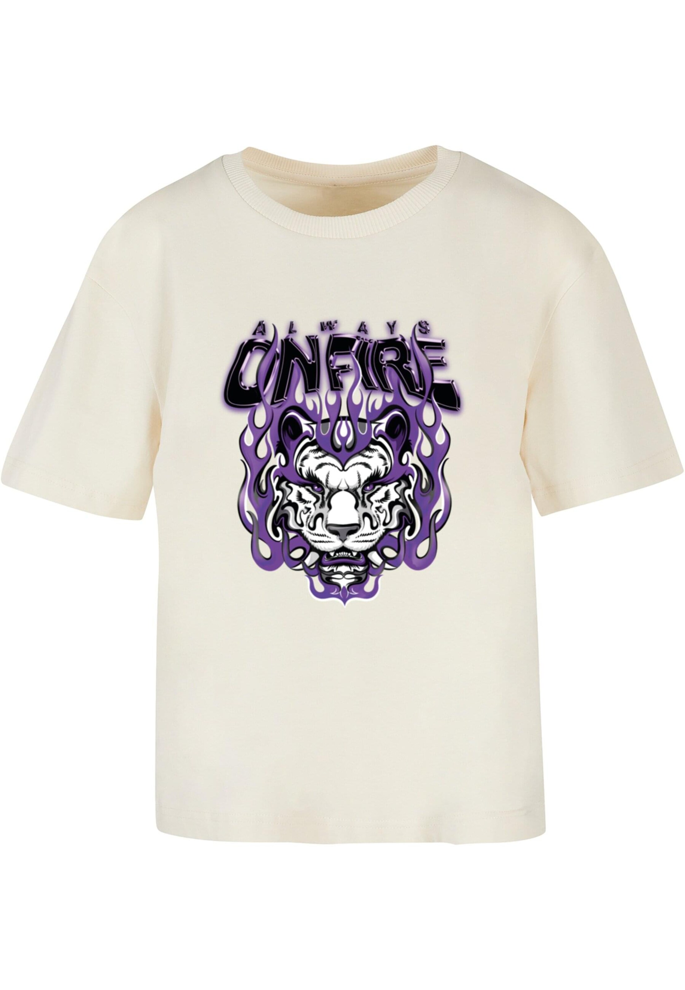 Mister Tee Shirts 'Always On Fire' i beige: forside