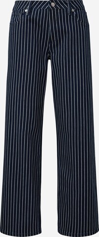 QS Wide leg Broek in Blauw: voorkant