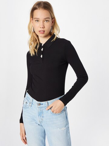 River Island Poloshirt in Schwarz: predná strana