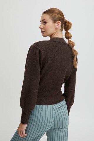 ICHI Knit cardigan 'OLENE' in Brown