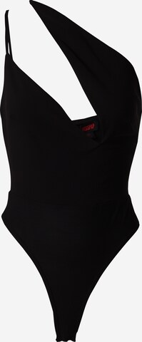 Misspap Shirt Bodysuit in Black: front