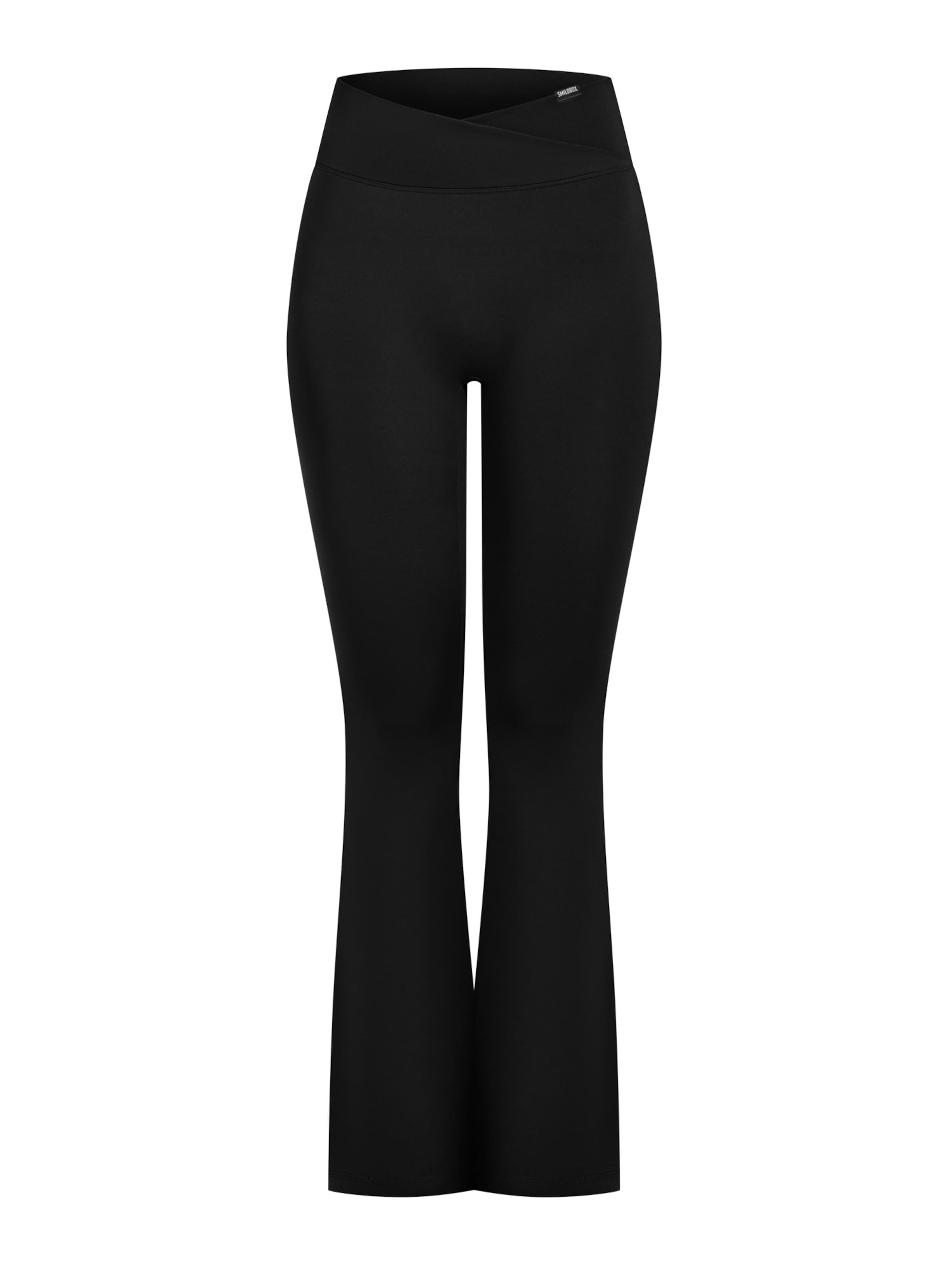 évasé Leggings Smilodox en noir : devant