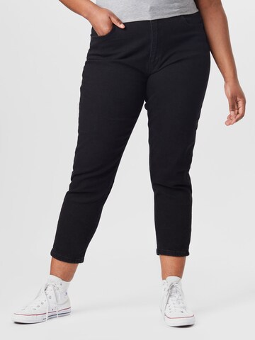 ONLY Carmakoma Slimfit Jeans in Zwart: voorkant
