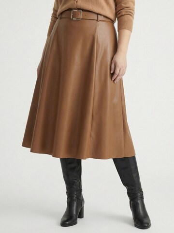 Guido Maria Kretschmer Curvy Φούστα 'Sally' σε καφέ: μπροστά