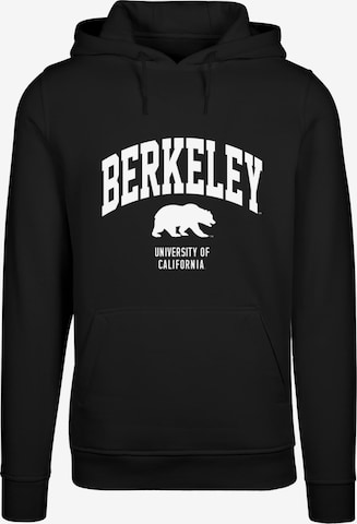 Merchcode Sweatshirt 'Berkeley University - Bear' in Zwart: voorkant