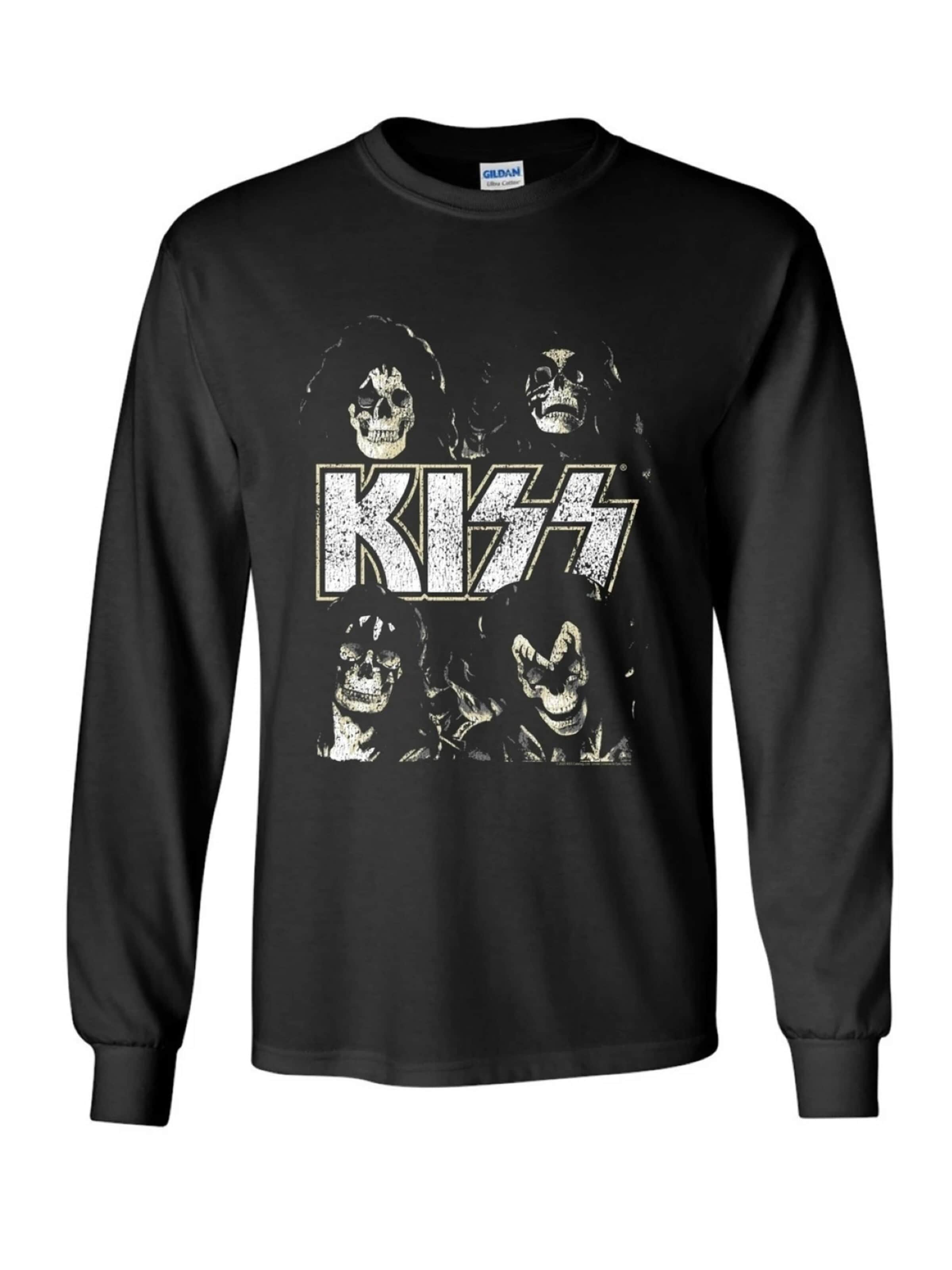 Kiss Shirt 'Kiss Skulls longsleeve  T-Shirt' in Black: front