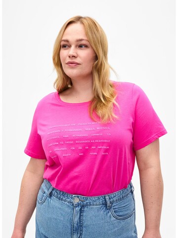 Zizzi T-shirt 'Velin' in Pink: predná strana