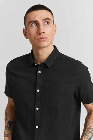 !Solid Slim fit Button Up Shirt 'Allan' in Black