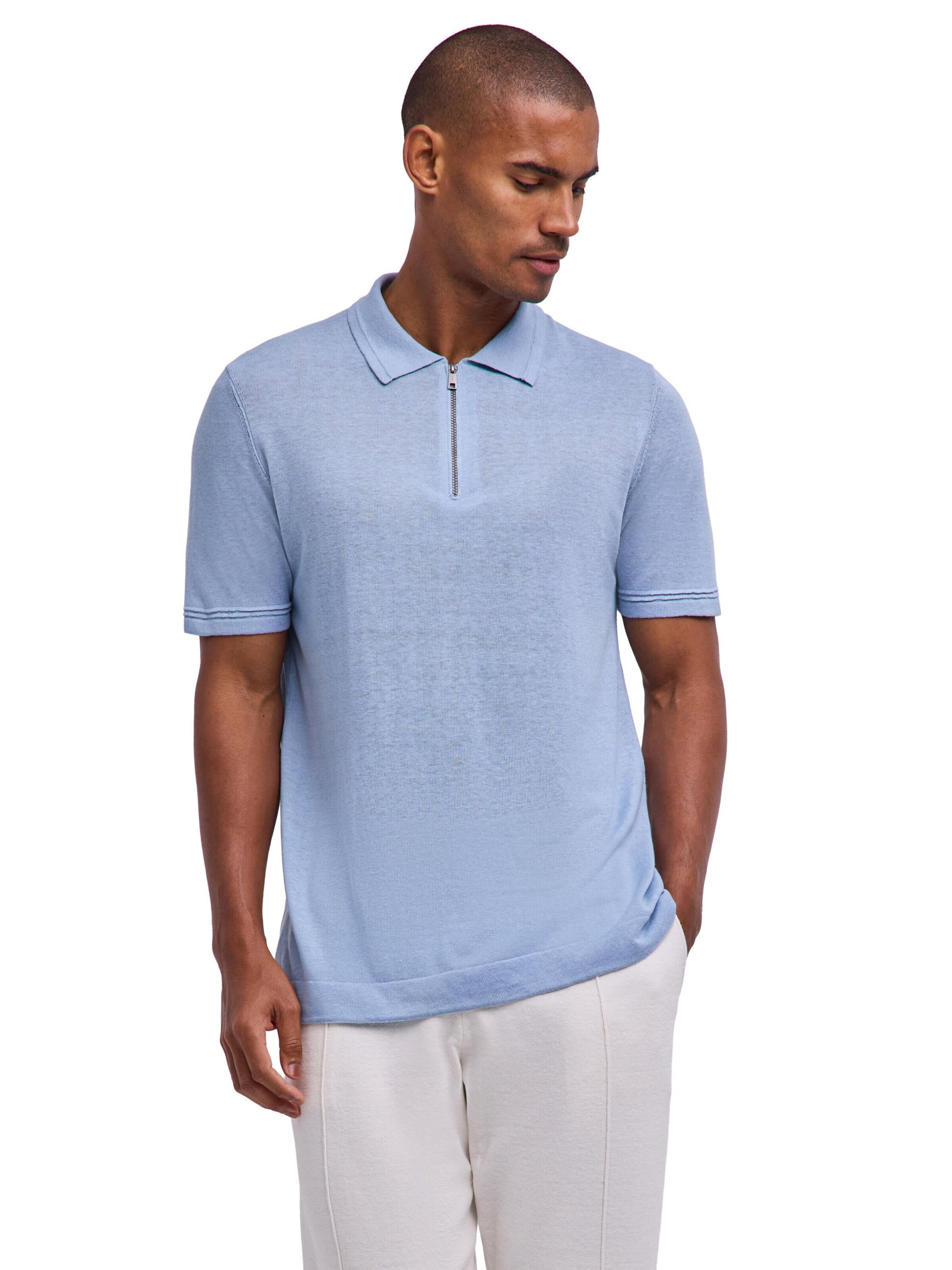 FALKE Shirt 'Silk Linen' in Blue: front