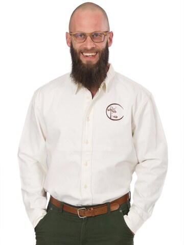 Regular fit Camicia 'Circle' di Life-Tree in beige