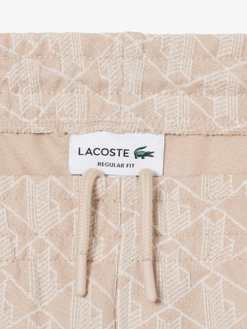LACOSTE Regular Workout Pants 'Piqué' in Beige
