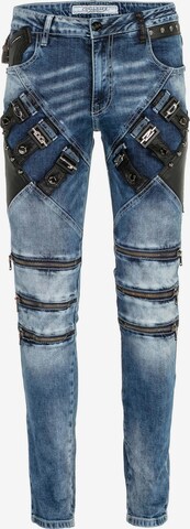 CIPO & BAXX Slimfit Jeans in Blauw: voorkant