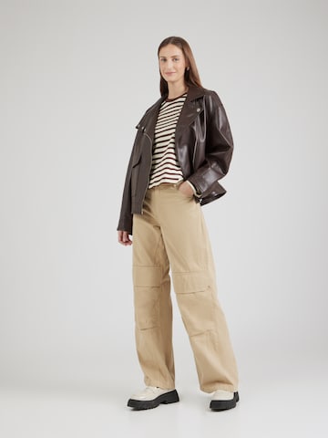 HUGO Wide Leg Hose 'Hunder' in Beige