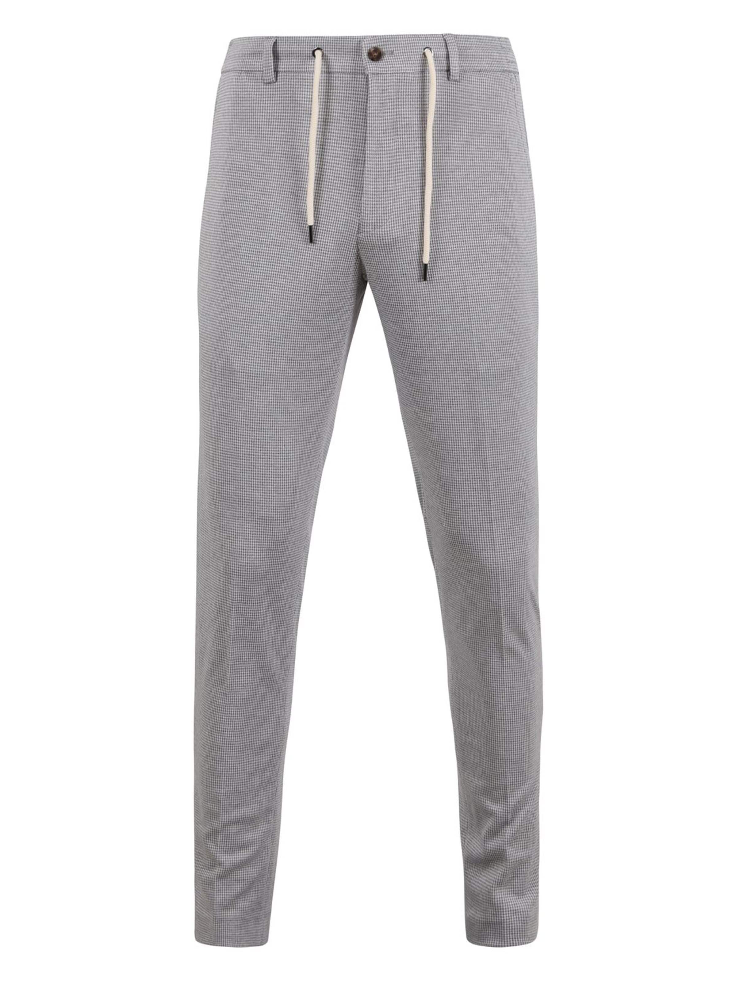 Suitable Slim fit Trousers with creases 'Das' in Grey: front