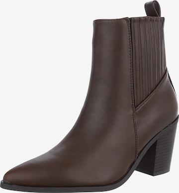 Ital-Design Stiefelette in Braun: Vorderseite