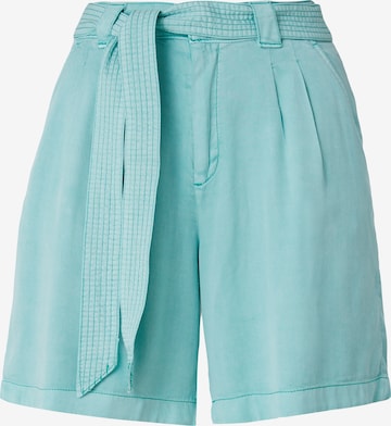 s.Oliver Pleat-Front Pants in Blue: front