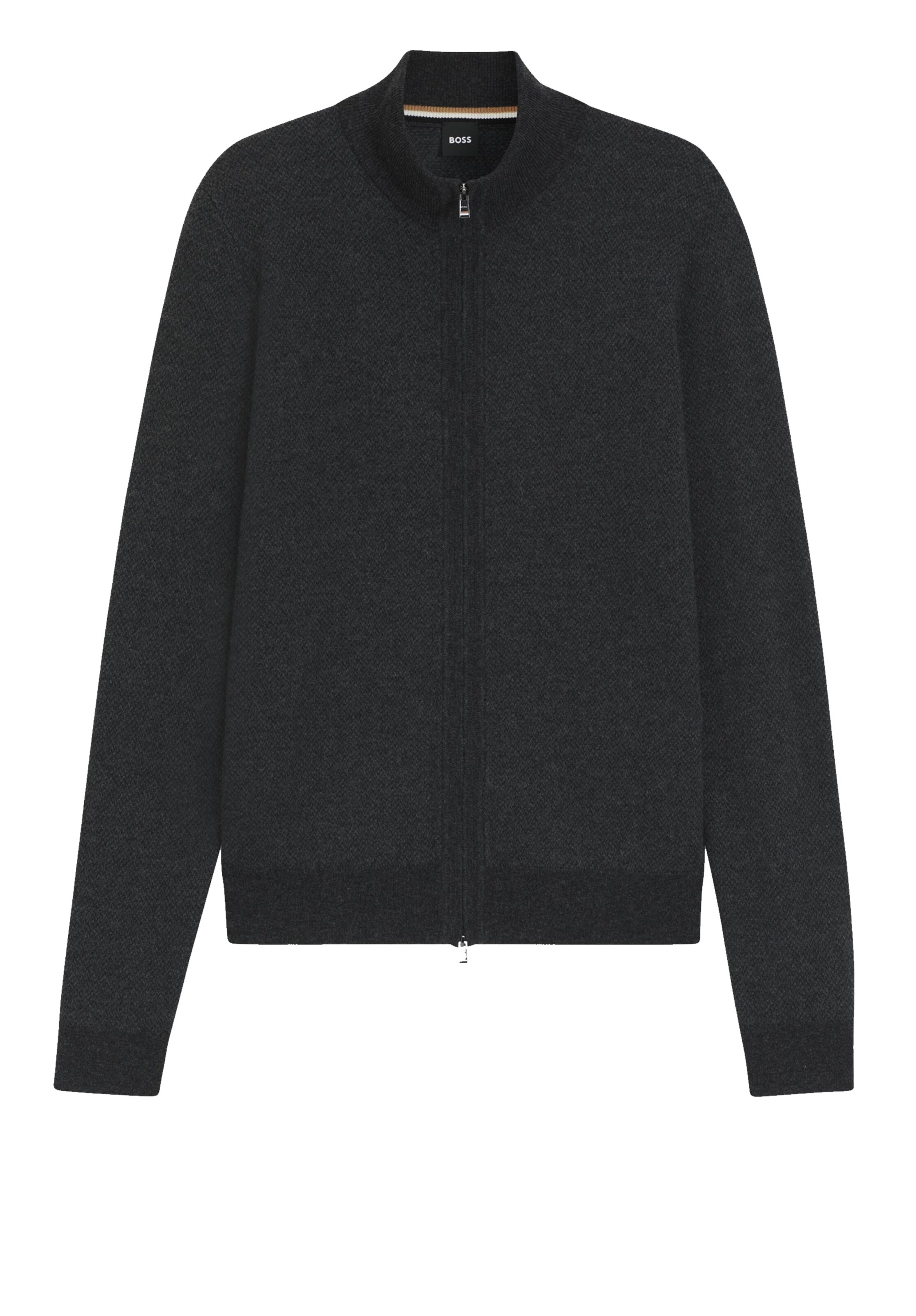 BOSS Knit Cardigan in Black: front